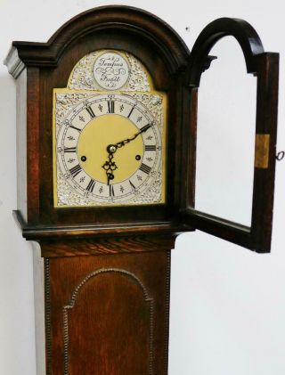 Antique English 8 Day Musical Westminster Chime Longcase Grandmother Clock 12