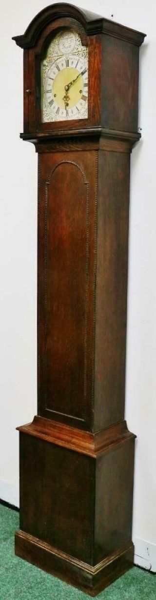 Antique English 8 Day Musical Westminster Chime Longcase Grandmother Clock 5