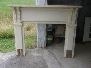 Antique Fireplace Mantle Painted White
