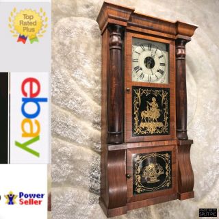 Antique Usa Decker Seth Thomas Wall Striking Pendulum 8 Day Clock With 2 Weight