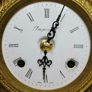 Cherub Angel Bronze Ormolu & Marble Mantel Clock Set 8 Day Ting Tang Striking 12