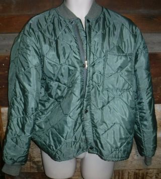 Vintage Us Army Quilted Field Jacket Liner Made In Usa L@@k