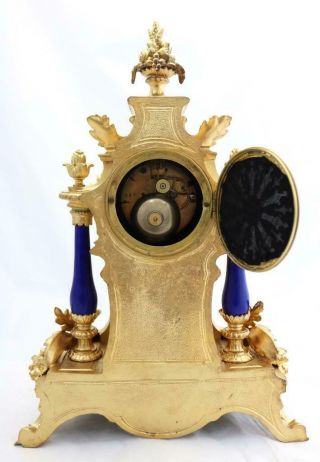 Antique Mantle Clock Outstanding French Gilt & Blue Sevres Striking C1880 12