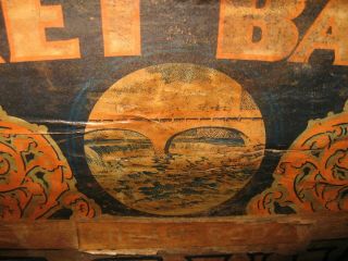 Antique Vintage Pawtucket Ri Baking Co Biscuits Wood Crate Paper Label