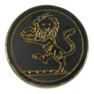 Victorian Black Glass Mourning Button - Honourable East India Company,  Lion