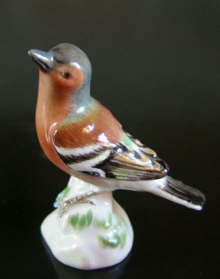 Small Antique Meissen Porcelain Bird Figurine With Blue Swords