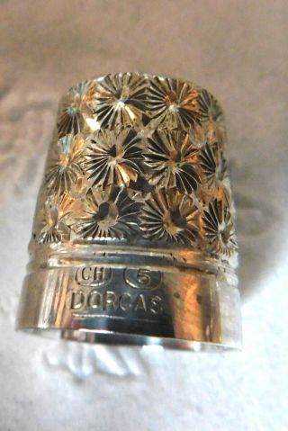 Antique Dorcas Quality Silver Coated Steel Sewing Thimble By Charles Horner.