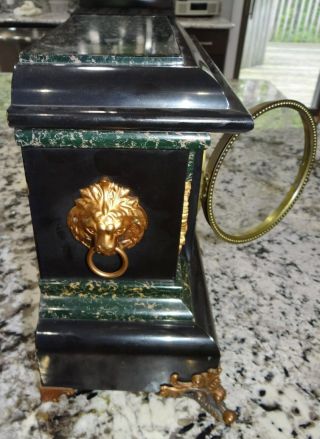 Seth Thomas Adamantine Mantle Clock Lion Head Vtg Antique Runs 6