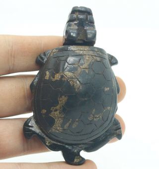 Chinese Hongshan Culture Jade Hand Carved Black Tortoise Amulet Pendant G982