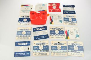 Vintage RED View - Master Viewer Toy w/ 15 Reels ViewMaster 2