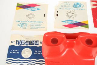 Vintage RED View - Master Viewer Toy w/ 15 Reels ViewMaster 5