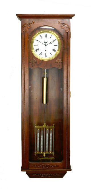 Massive 61 " H Pinwheel Escapement Mercury Pendulum Jewelers Regulator Wall Clock
