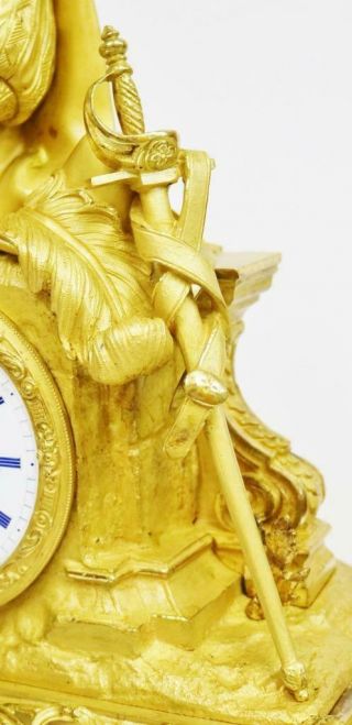 Antique French Empire Mantel Clock 8 Day Striking Bronze Ormolu Classical Design 7