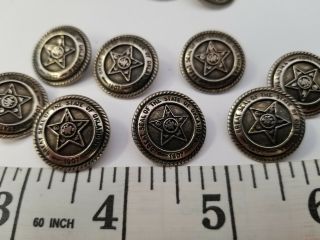 VINTAGE BUTTONS SET OF 12 ANTIQUE SILVER TUZ2401 2