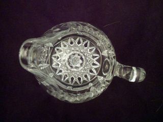 American Brilliant Period Antique Cut Crystal Creamer,  Sugar Set,  Intaglio Daisy 4