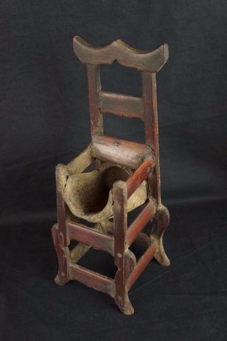 Great Antique Chinese Carved Wood Chair - Shaped Brush Holder 12 " [y8 - W7 - A9]
