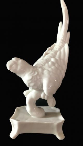 Rare Nymphenburg Blanc De Chine White Porcelain Cockatiel Bird Figurine