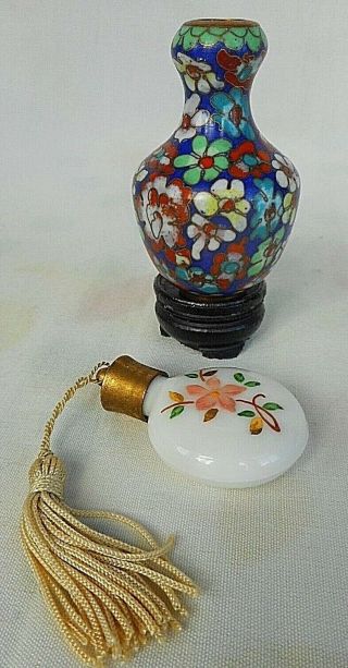 Miniature Cloisonne Vase And Miniature Perfume Bottle - Keep - Sakes