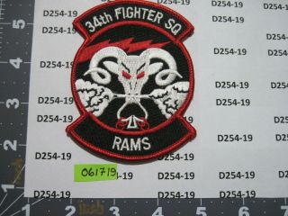 Usaf Air Force Squadron Patch 34th Fighter Sqdn Rams Hill Afb Utah 1991 - 2010