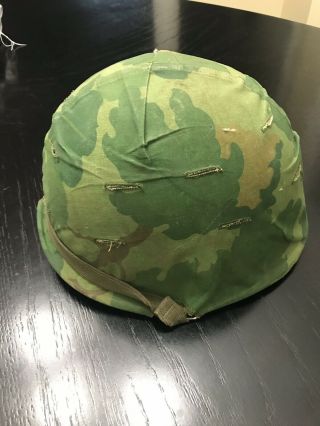 U.  S.  Army Helmet From The 1980s With Woodland Cover And Chin Strap