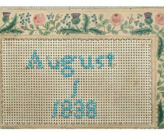 Antique Hand Beaded Bristol Board Needle Book English Dated 1838 3