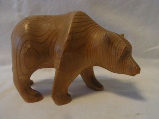 Stylish Vintage German Black Forest Carved Wood Bear R