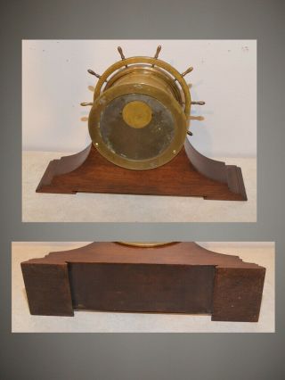 SETH THOMAS RESTORED ANTIQUE SHIPS WHEEL STRIKE MODEL 44 CLOCK WITH STAND 7