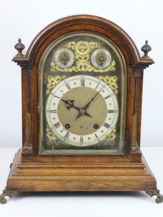Chiming Bracket Or Mantel Clock By W&h For Morath Bros 1/4 Chime On Coiled Gongs