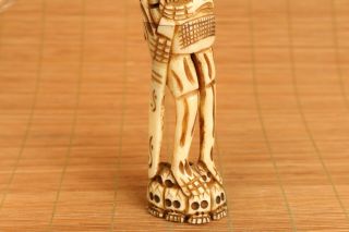 unique chinese old big hand carved skull man statue figure collectable netsuke 3