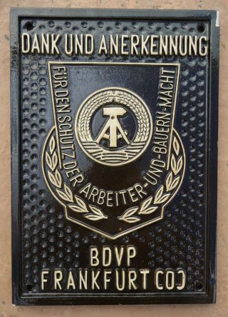 East German Police Vopo Honor Present Sign Cold War Ddr Stasi Nva Rare