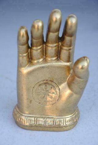 Chinese Old Hand - Carved Fengshui Copper Buddha Hand Statue D02