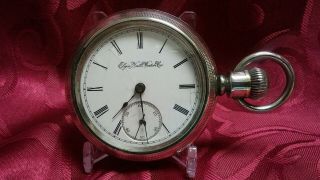 Antique Vintage Large Elgin Pocket Watch Running Well Circa 1891