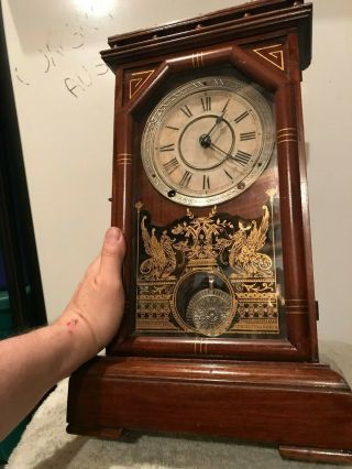 Old Antique Seth Thomas " Omaha " City Series Shelf Mantle Parlor Clock