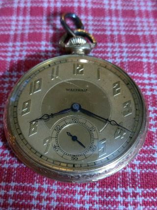 1924 Col.  B 12 S 17 Jewel Royal Waltham Pocket Watch Gold Filled Case - -