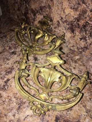2 Antique Ornate Victorian Cast Brass Drawer Pull.