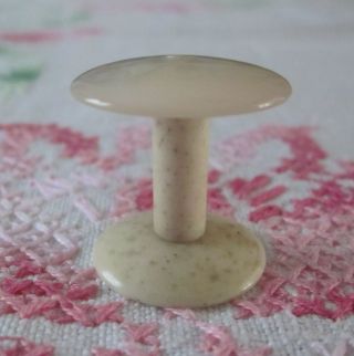 Vintage Antique Mother of Pearl and Bovine Bone Thread Spool Sewing 2