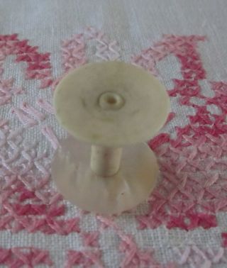 Vintage Antique Mother of Pearl and Bovine Bone Thread Spool Sewing 4