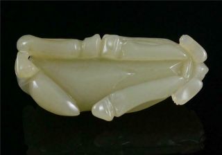 Antique Old Chinese Nephrite Celadon Jade Carved Monkey Horse Statue Toggle 8
