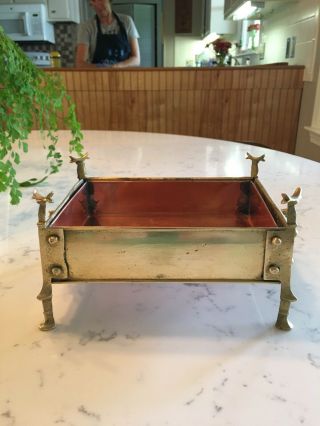 Vintage Chinese Export Oriental Copper And Brass Footed Planter