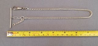 ANTIQUE 1900´s STERLING SILVER POCKET WATCH CHAIN 36.  5cm LONG 2