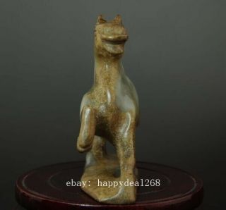 CHINA OLD HAND - MADE JADE ENGRAVING CHINA ZODIAC HORSE SCULPTURE STATUE 04 4