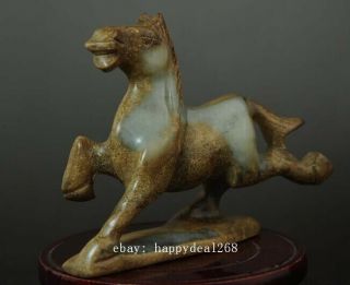 CHINA OLD HAND - MADE JADE ENGRAVING CHINA ZODIAC HORSE SCULPTURE STATUE 04 5