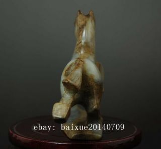 CHINA OLD HAND - MADE JADE ENGRAVING CHINA ZODIAC HORSE SCULPTURE STATUE 04 2