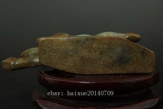 CHINA OLD HAND - MADE JADE ENGRAVING CHINA ZODIAC HORSE SCULPTURE STATUE 04 7