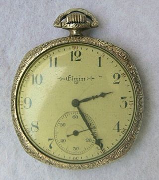 Elgin 1923 Pocket Watch 15j 12s Grade 315 For Repair,  Needs Spring