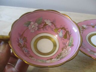 Vintage Royal Stafford GARLAND PINK Tea Cup and Saucer Made in England 3
