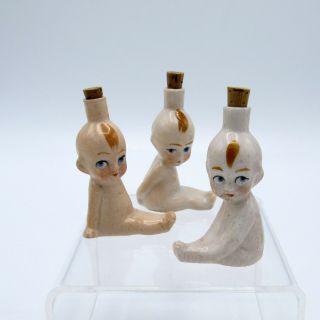 Antique Porcelain Kewpie Style Perfume Bottles,  3 Different Poses,  Germany,  Nr