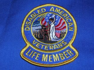 Life Member Disabled American Veterans Dav Patch 4” Army Navy Air Force Marines