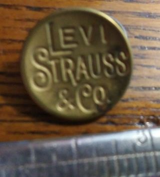 Levi Strauss & Co.  Antique Brass Overall Coat Jeans Button Wobble Shank Medium