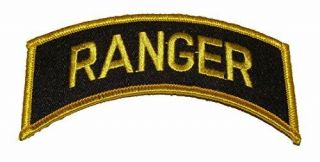 Us Army Ranger Rocker Tab Patch Black Gold Lead The Way